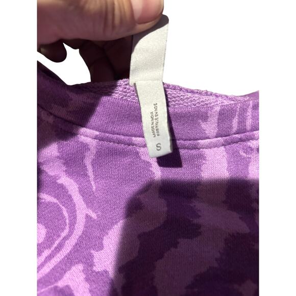 Zelle S 5/6 generous animal print French terry sweatshirt in purple lavender euc - Picture 3 of 8